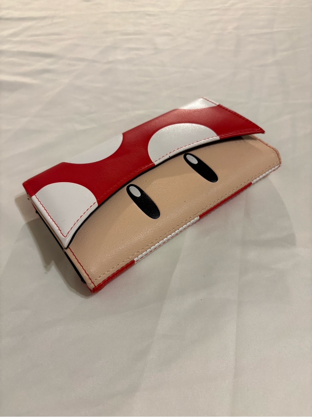 Super Mario Toad Trifold Billfold Wallet with ID/Card Holders and Zipper Pouches